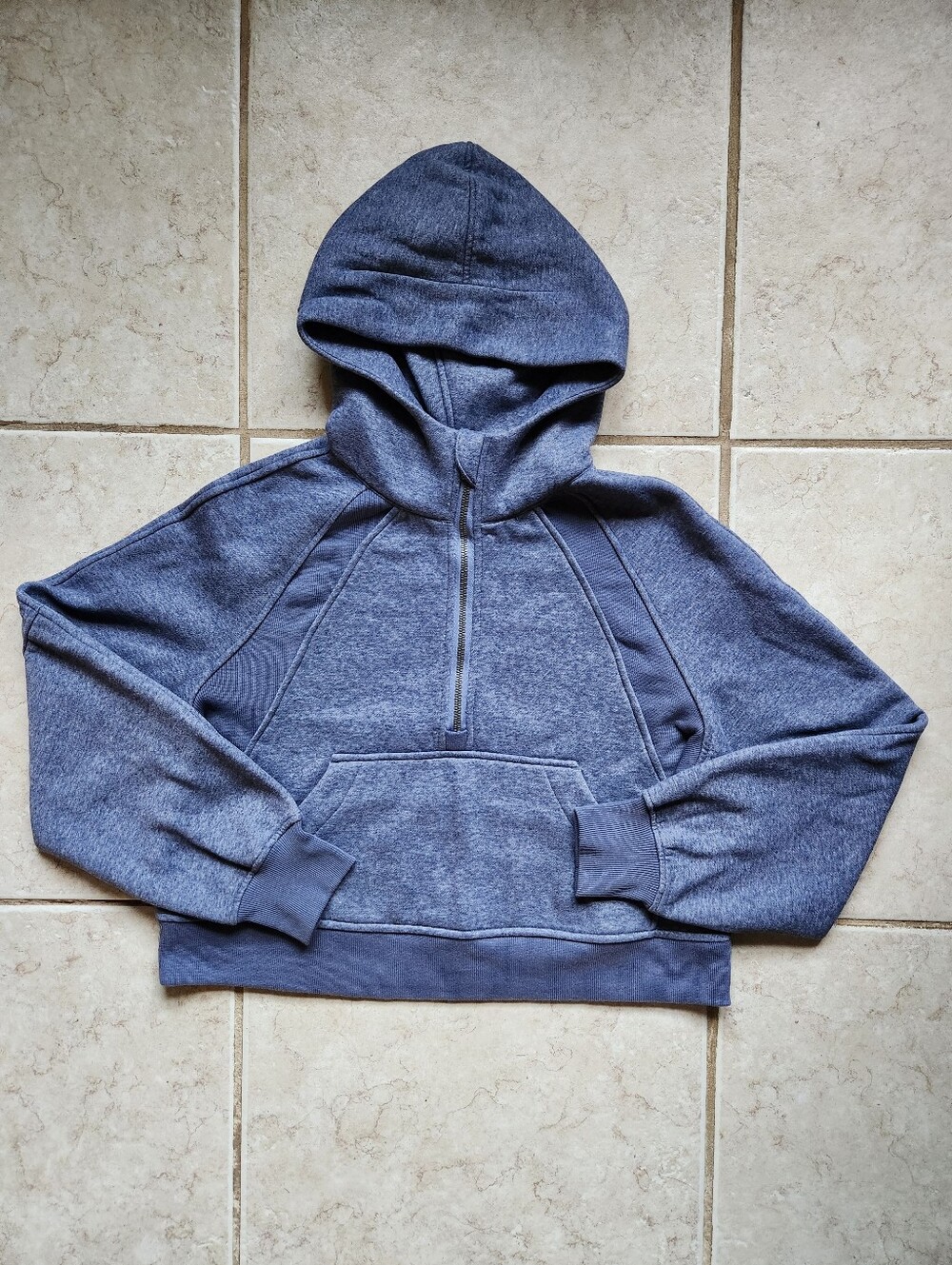 Lululemon Scuba Oversized Half-Zip Hoodie 6 Blue Heathered Pullover Sweatshirt